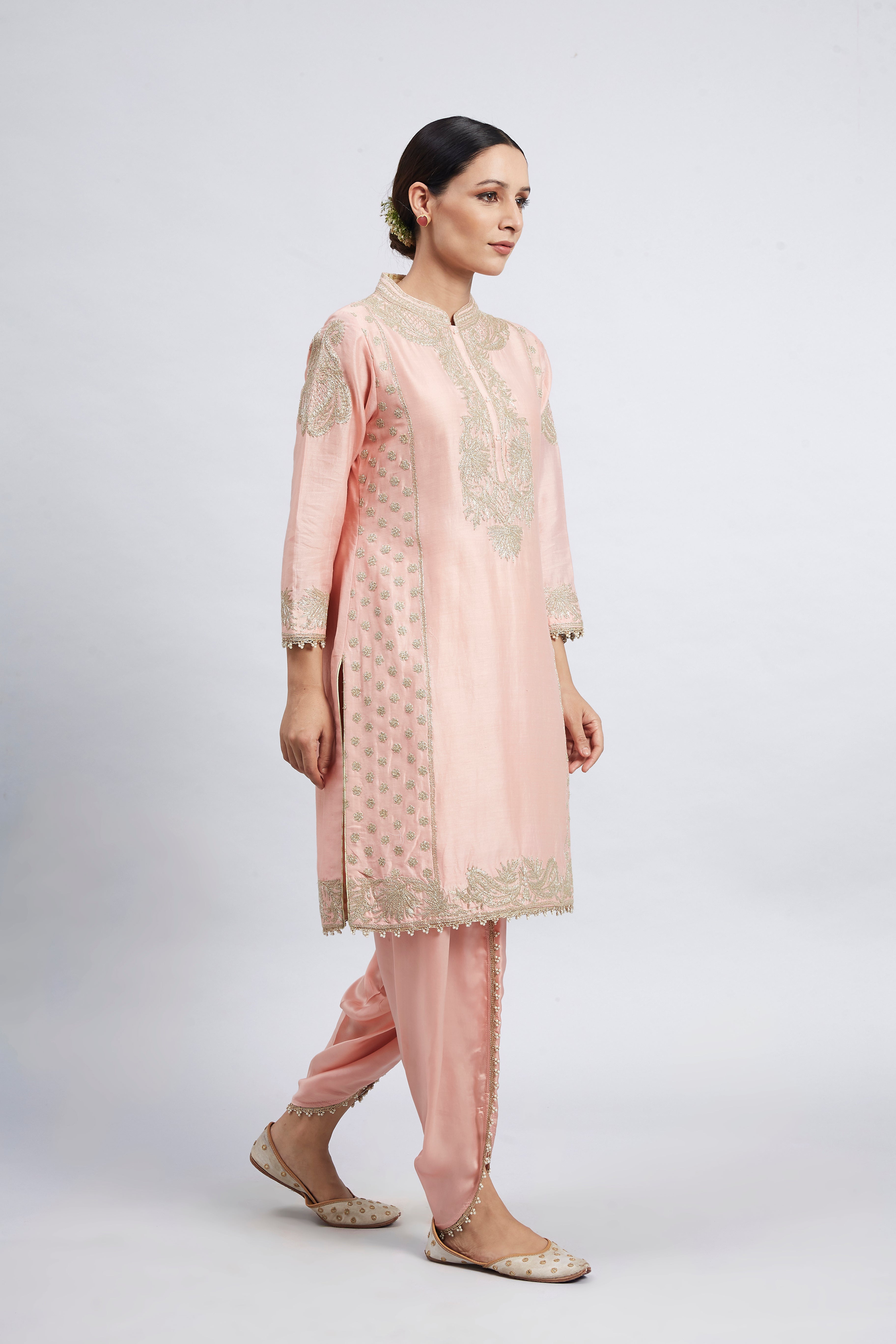 Aabish- Carnation Pink Embroidered Kurta Set