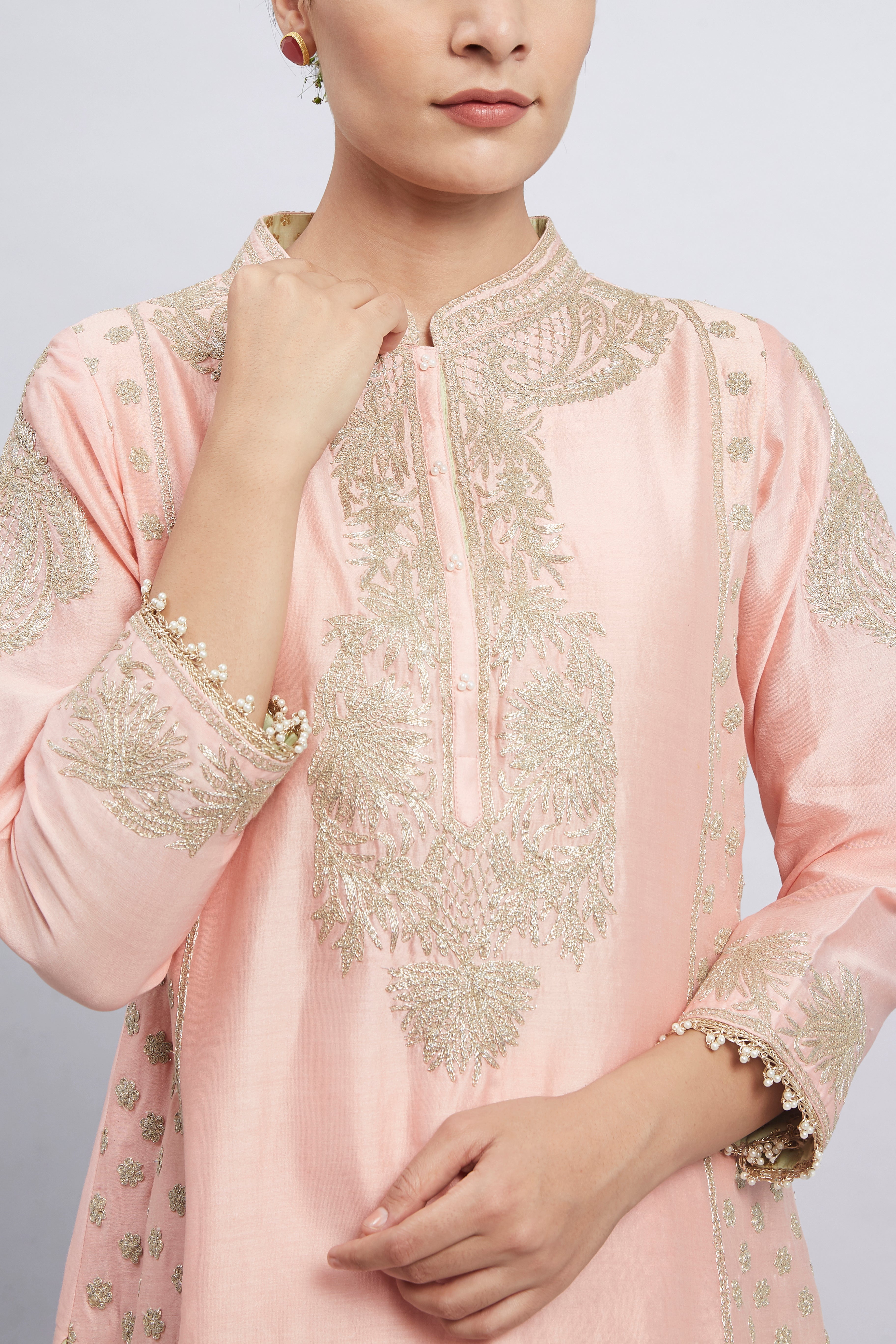 Aabish- Carnation Pink Embroidered Kurta Set