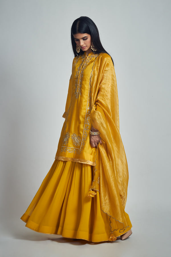 Nasira- Yellow Habutai silk ensemble