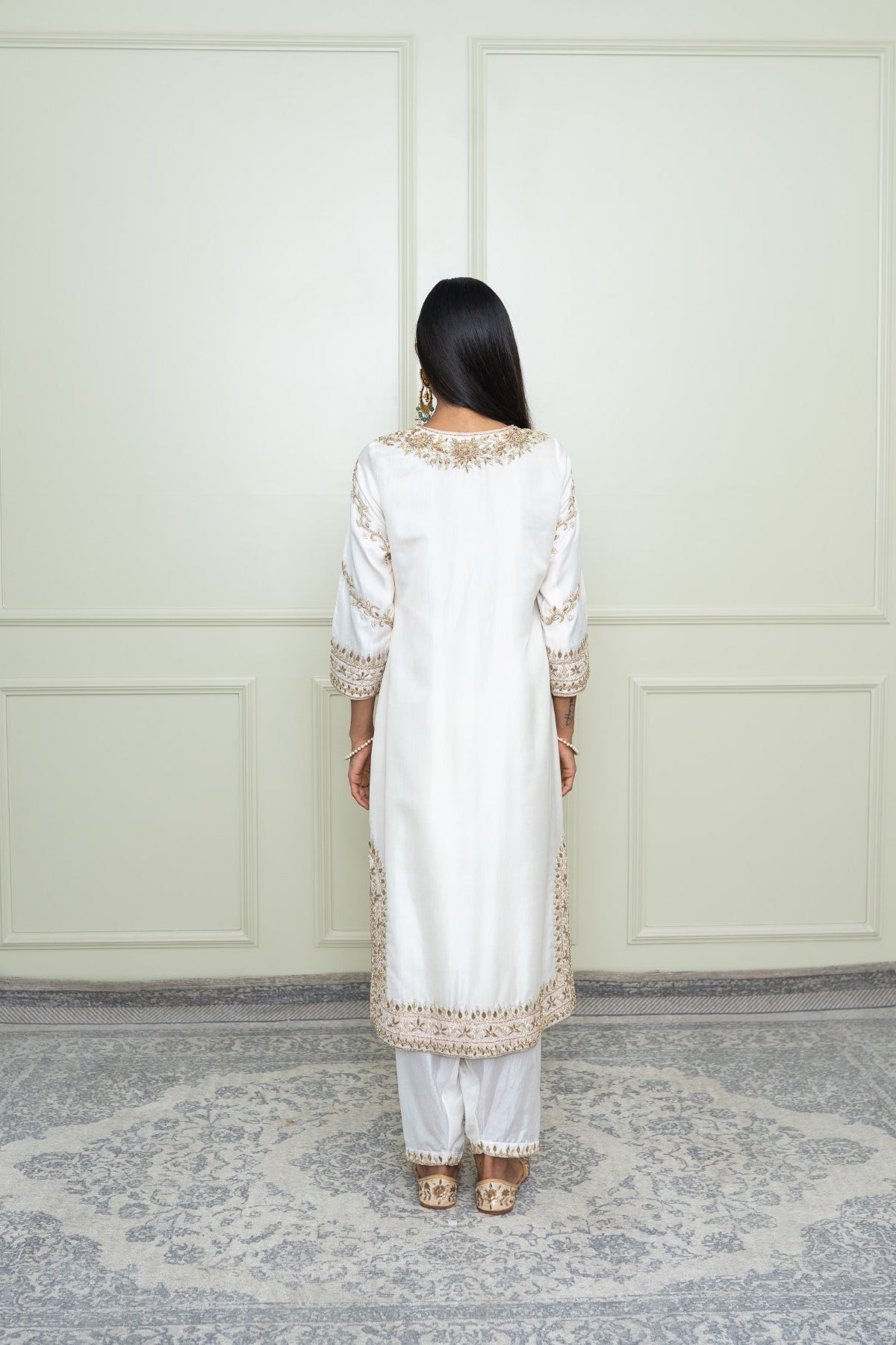 Aalaya - A-Line kurta with dogri salwar  with odhni