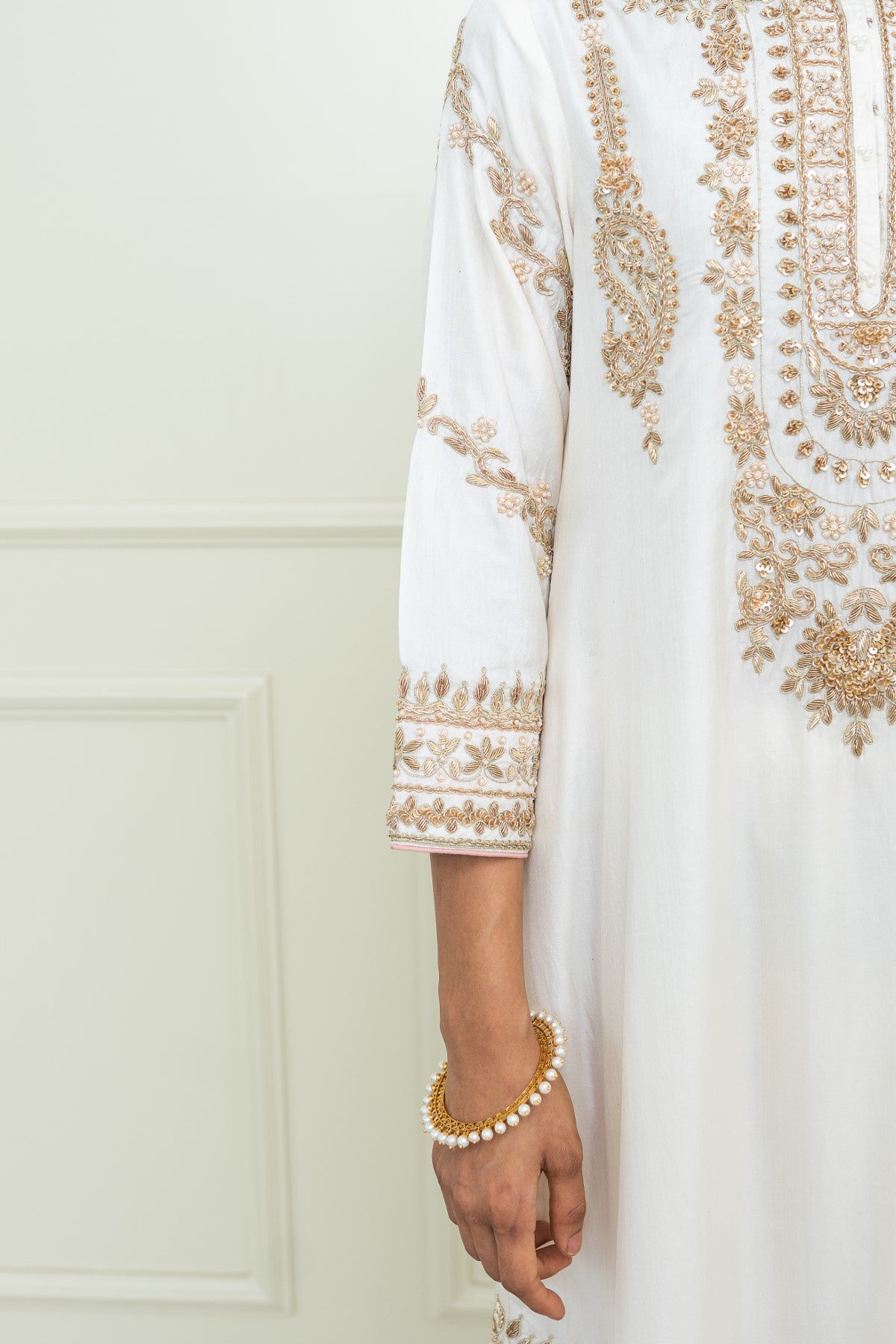 Aalaya - A-Line kurta with dogri salwar  with odhni