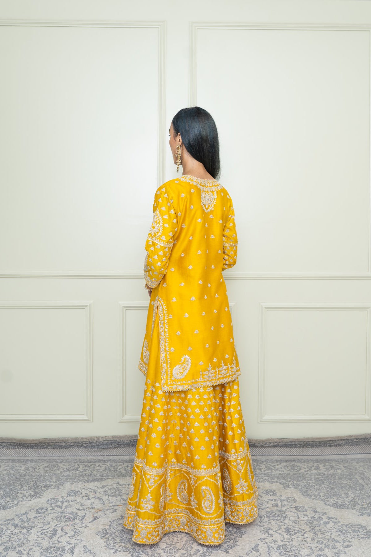 Shaima- Straight kurta with sharara and odhni