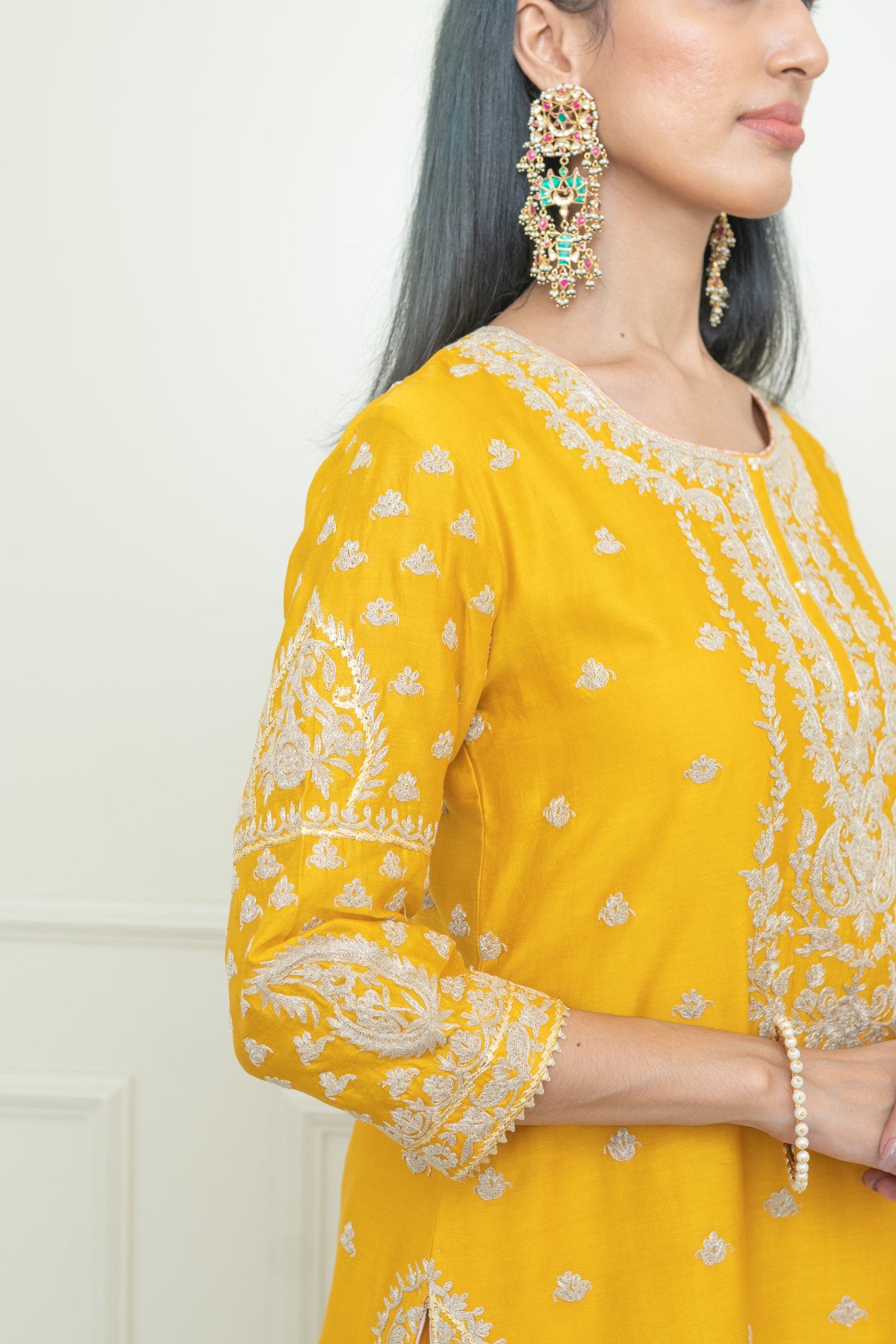 Shaima- Straight kurta with sharara and odhni