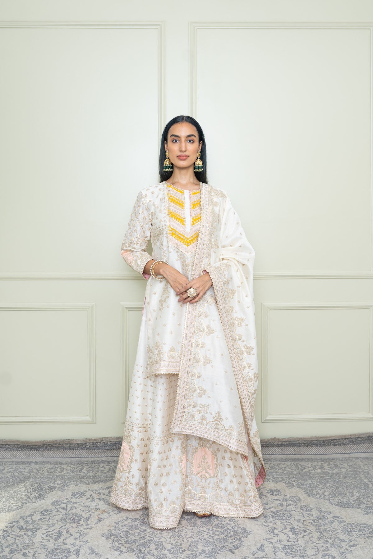 Shaira - Straight kurta with sharara and odhni