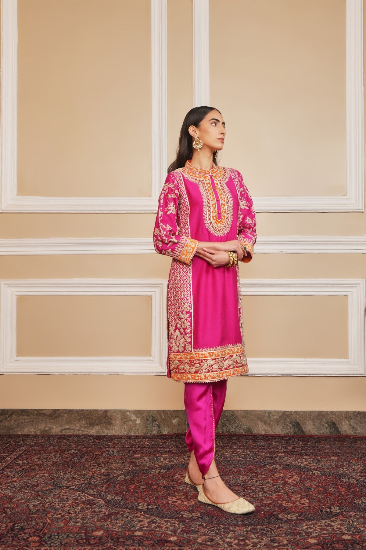 MEHNOOR - HOTPINK KURTA WITH DHOTI