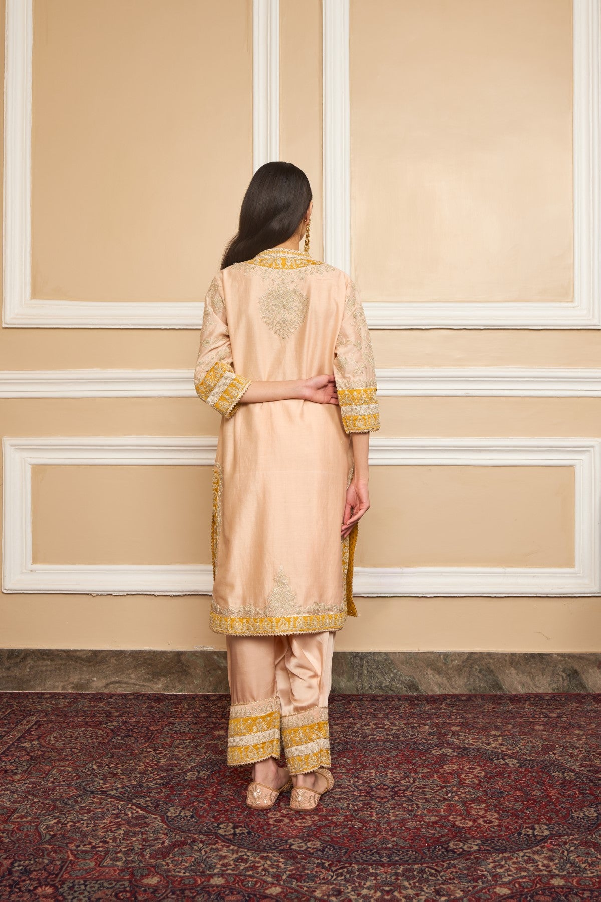 RESHAM - ROSEPINK SHORT KURTA WITH SALWAR AND DUPATTA