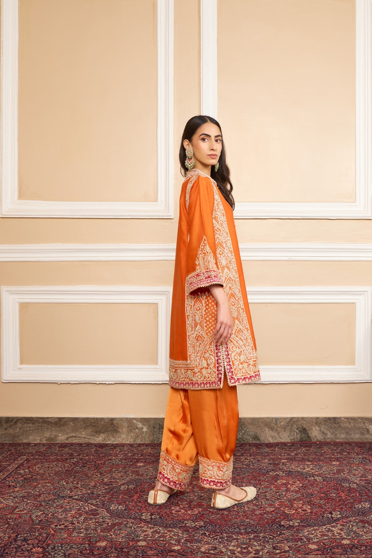 Chandni Girdhar In NAAYAAB - ORANGE SHORT KURTA WITH SALWAR AND DUPATTA