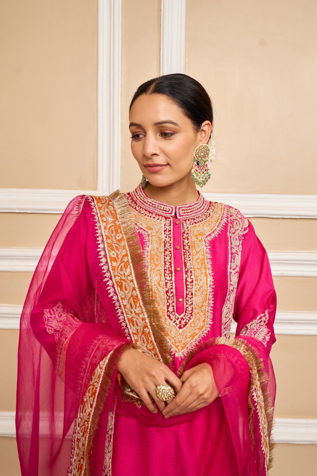 JANNAT KHAN IN NAAYAAB - HOTPINK SHORT KURTA WITH SALWAR AND DUPATTA