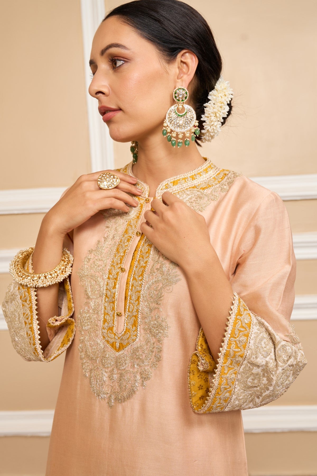 SABAA - ROSEPINK SHORT KURTA WITH SALWAR AND DUPATTA