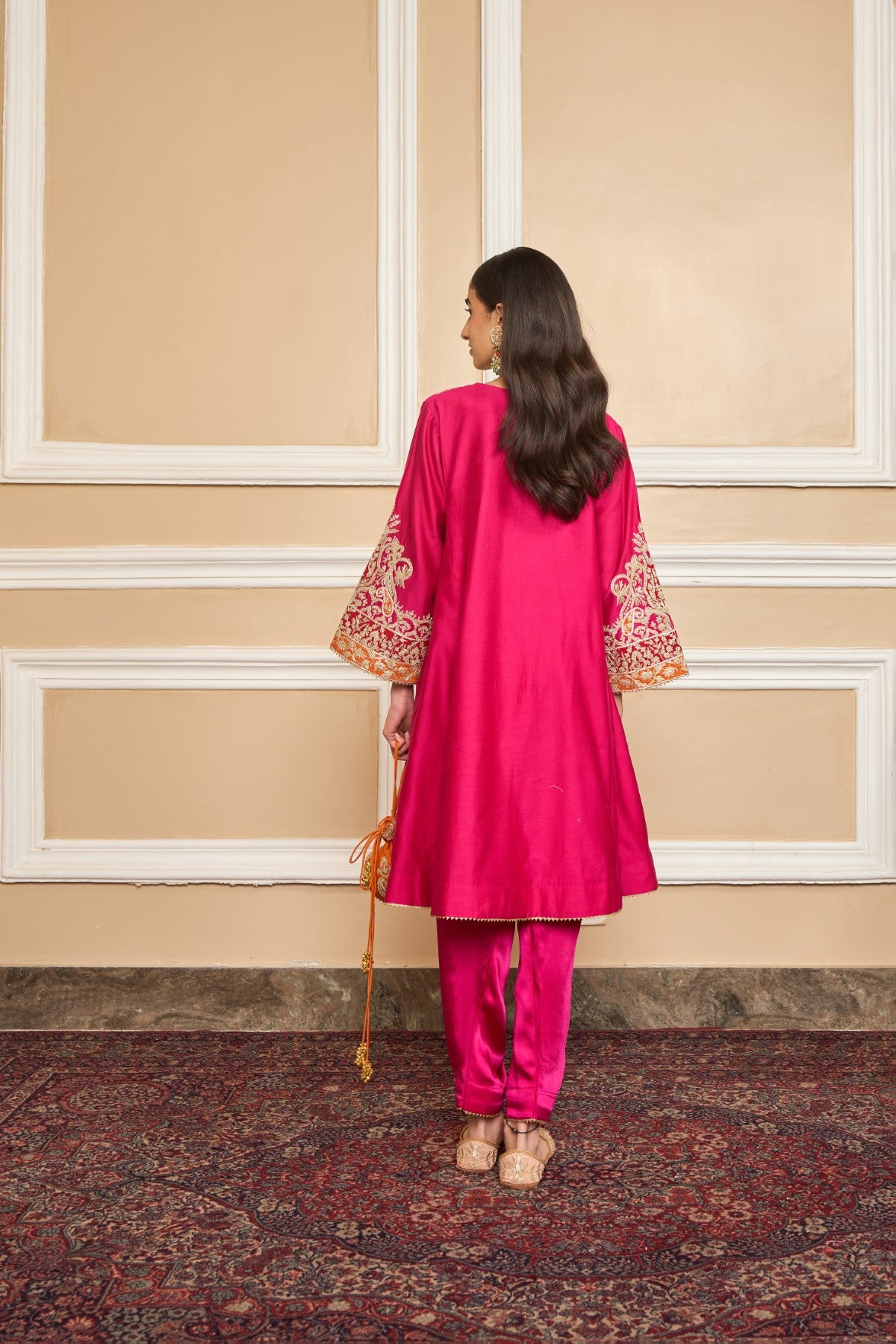 AHANA GHAI IN MEHRISH - HOTPINK SHORT KALIDAAR CHAUGA WITH SALWAR