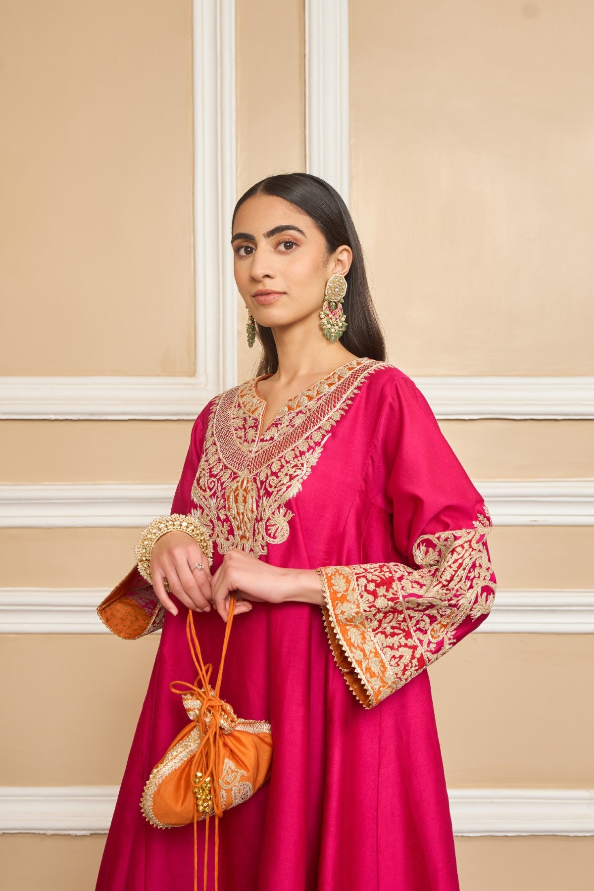 AHANA GHAI IN MEHRISH - HOTPINK SHORT KALIDAAR CHAUGA WITH SALWAR