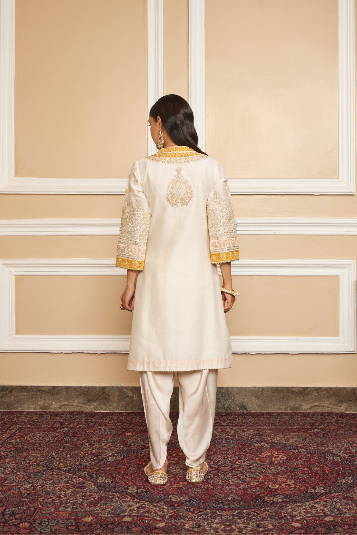 MYREEN - DAISY IVORY KURTA WITH DHOTI (RTS)