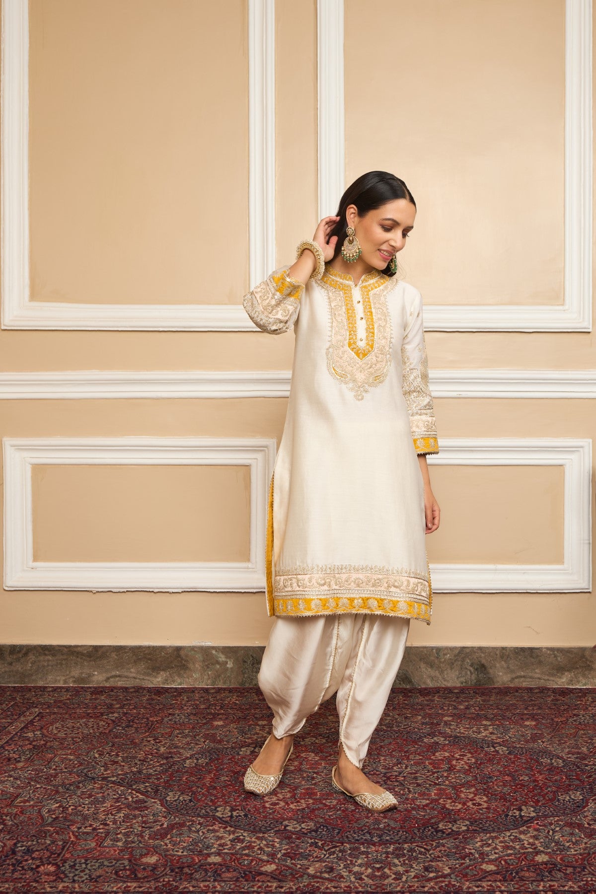 MYREEN - DAISY IVORY KURTA WITH DHOTI