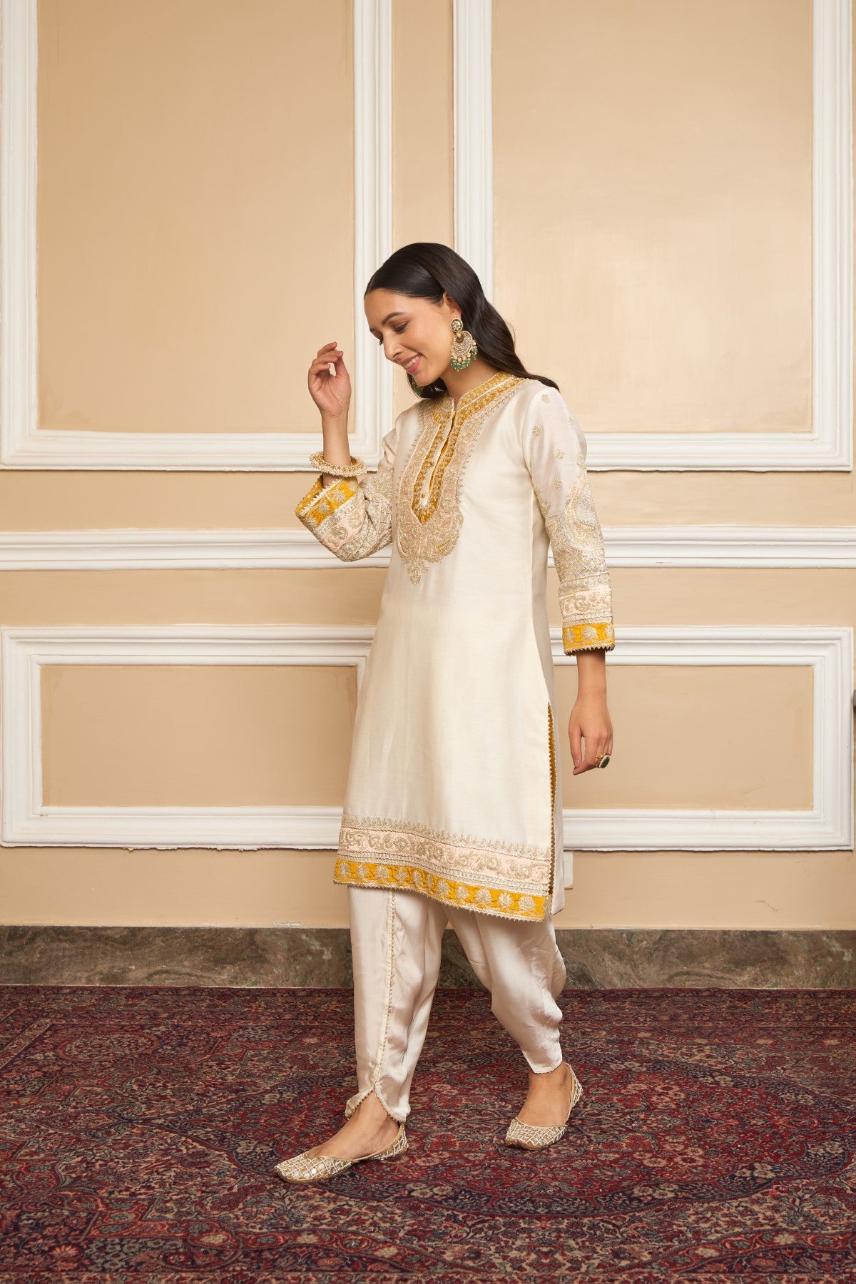 MYREEN - DAISY IVORY KURTA WITH DHOTI