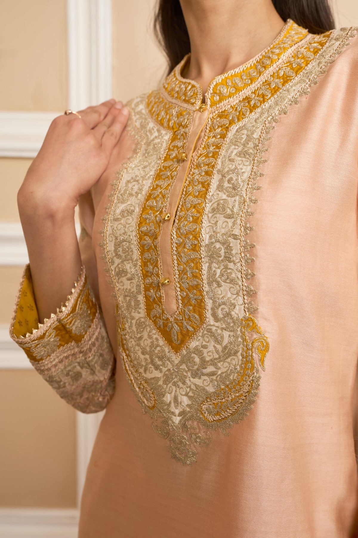 MYREEN - ROSEPINK KURTA WITH DHOTI