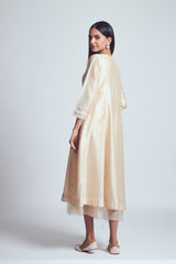 Amna- Daisy ivory twin layer summer dress