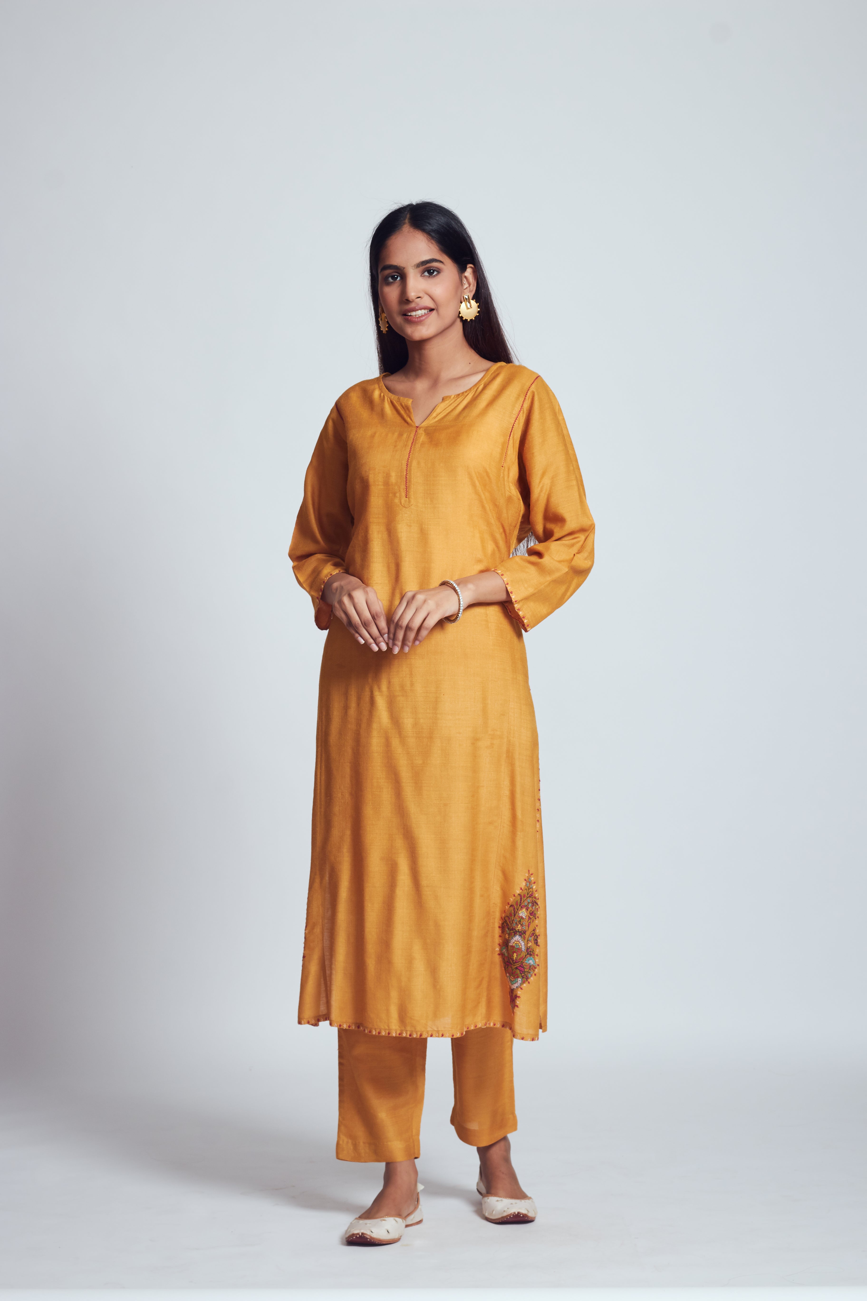 Fariha - Dustry PInk Silk Kurta and Dhoti Set