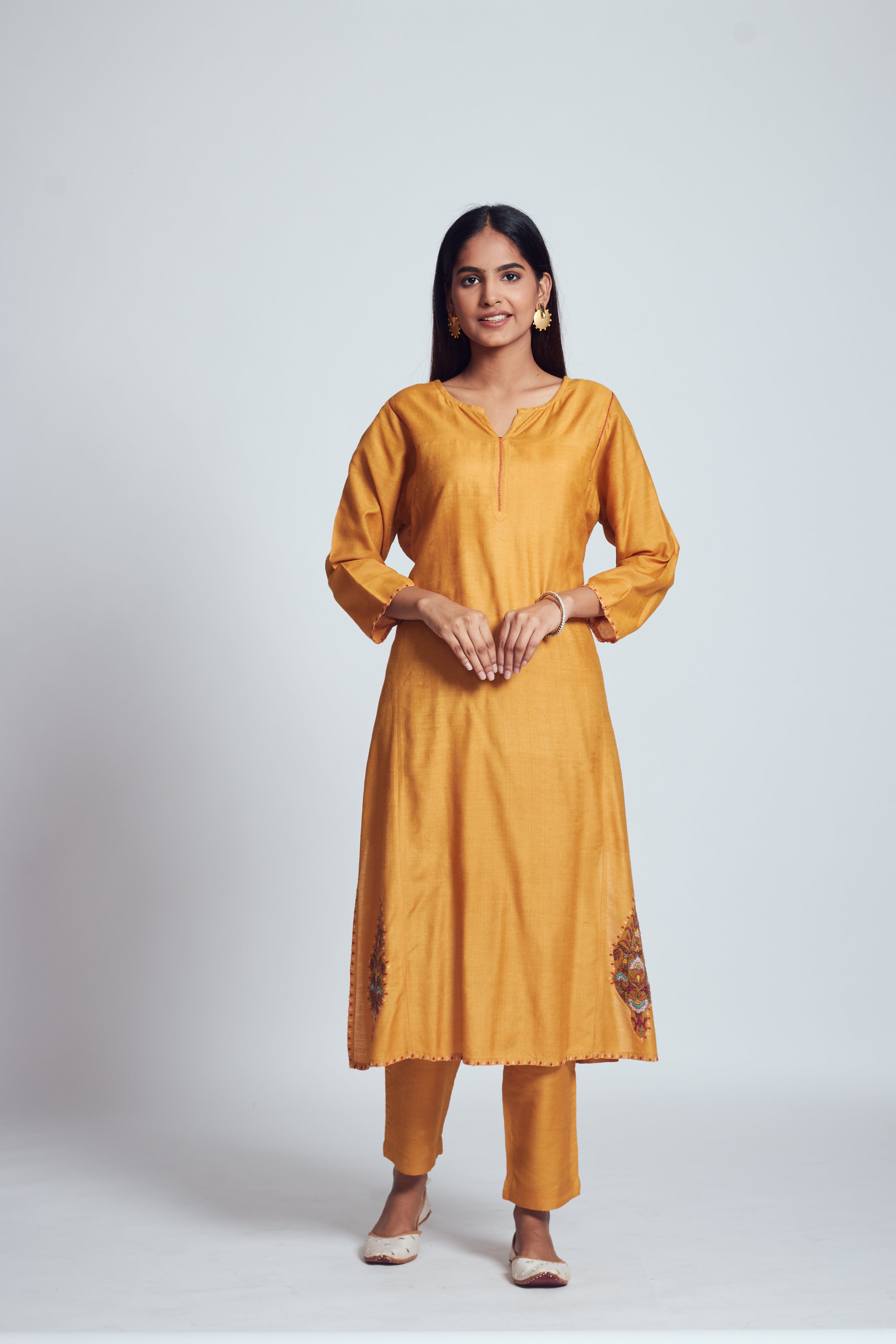 Fariha - Dustry PInk Silk Kurta and Dhoti Set