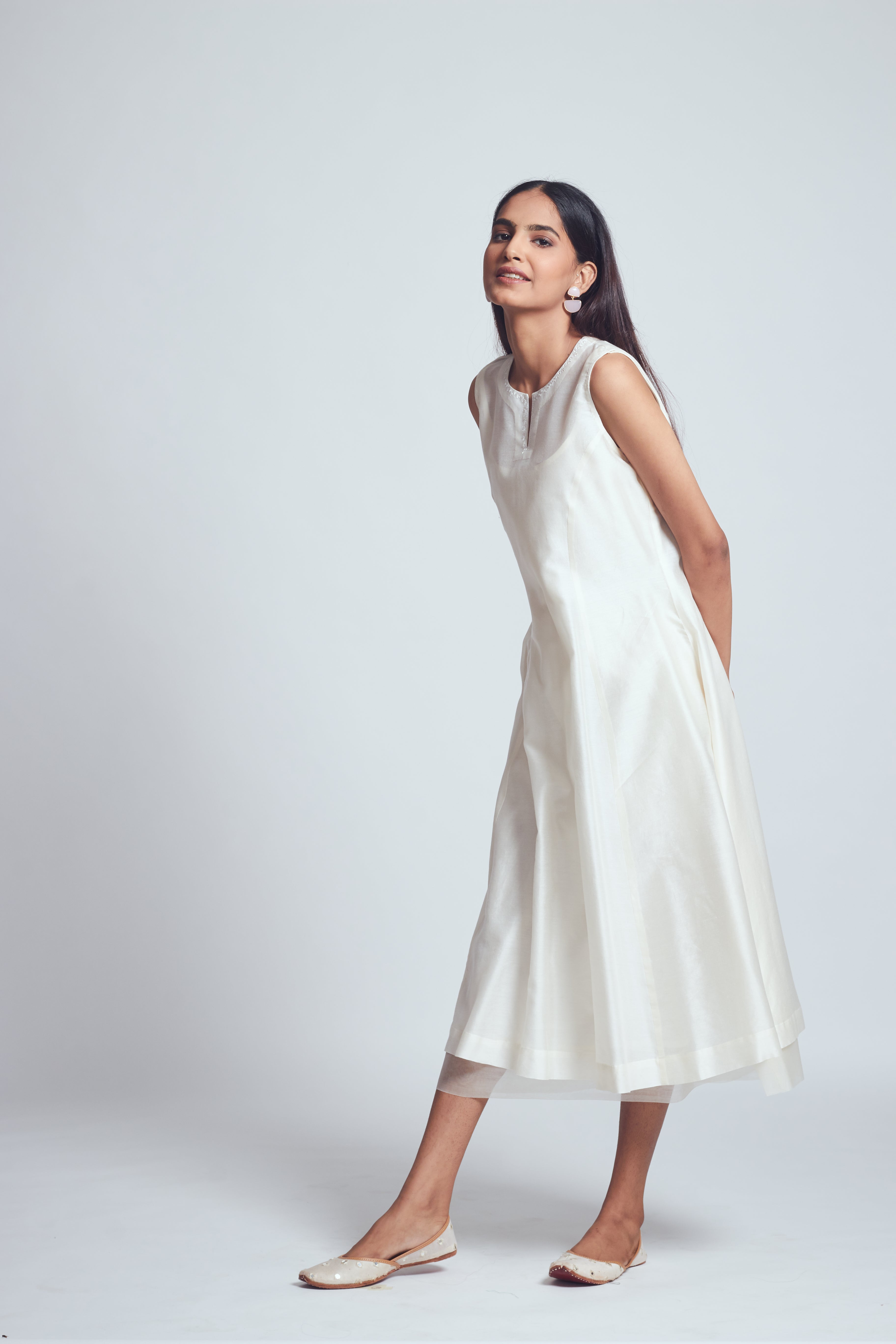 Ayma- Daisy ivory twin layer summer dress