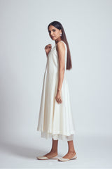 Ayma- Daisy ivory twin layer summer dress