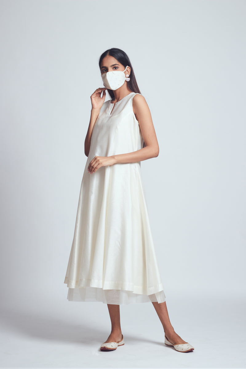 Ayma- Daisy ivory twin layer summer dress