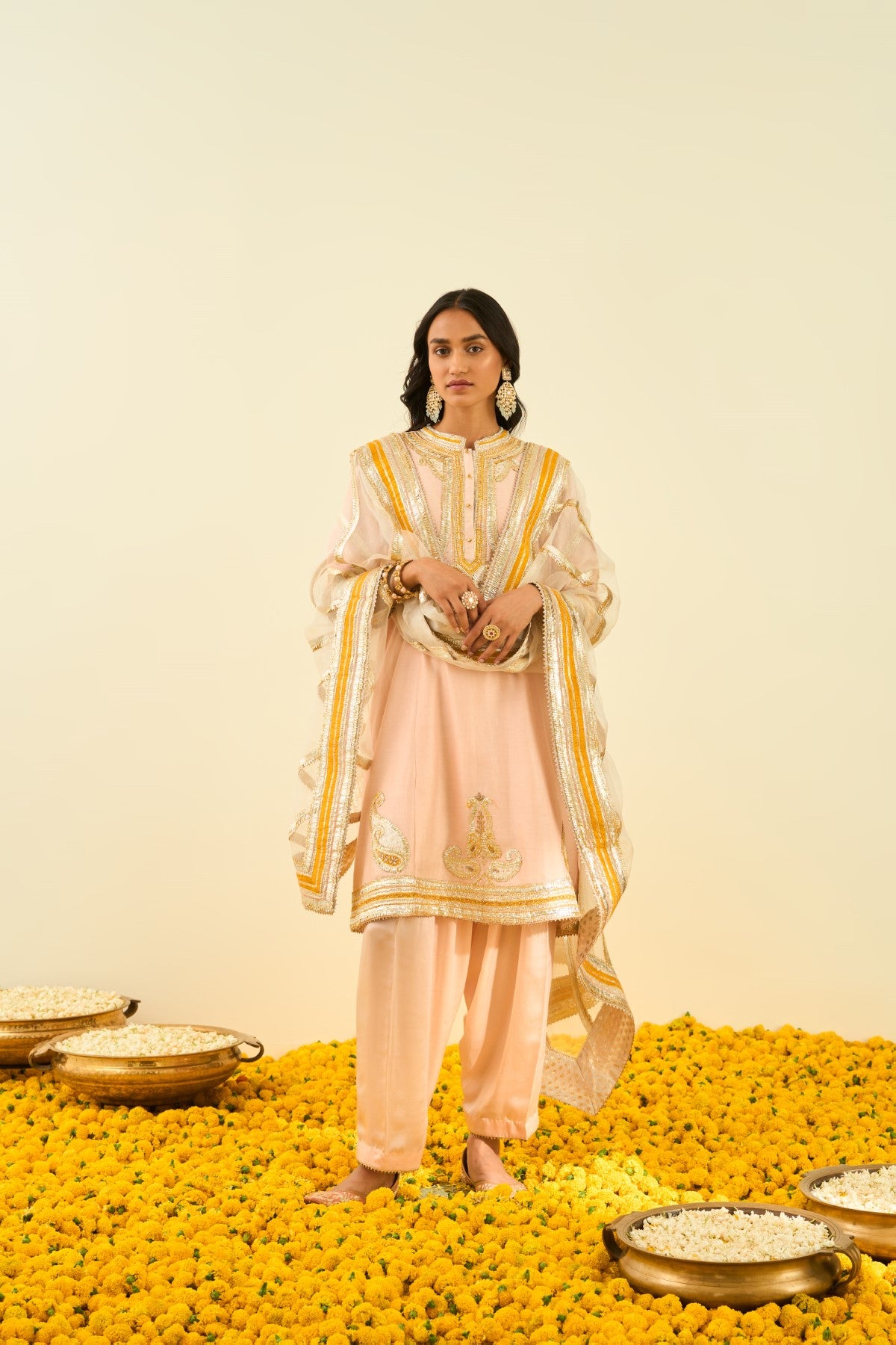 Sadiyah- Rosepink  Princess Cut Kurta with Salwar and Dupatta