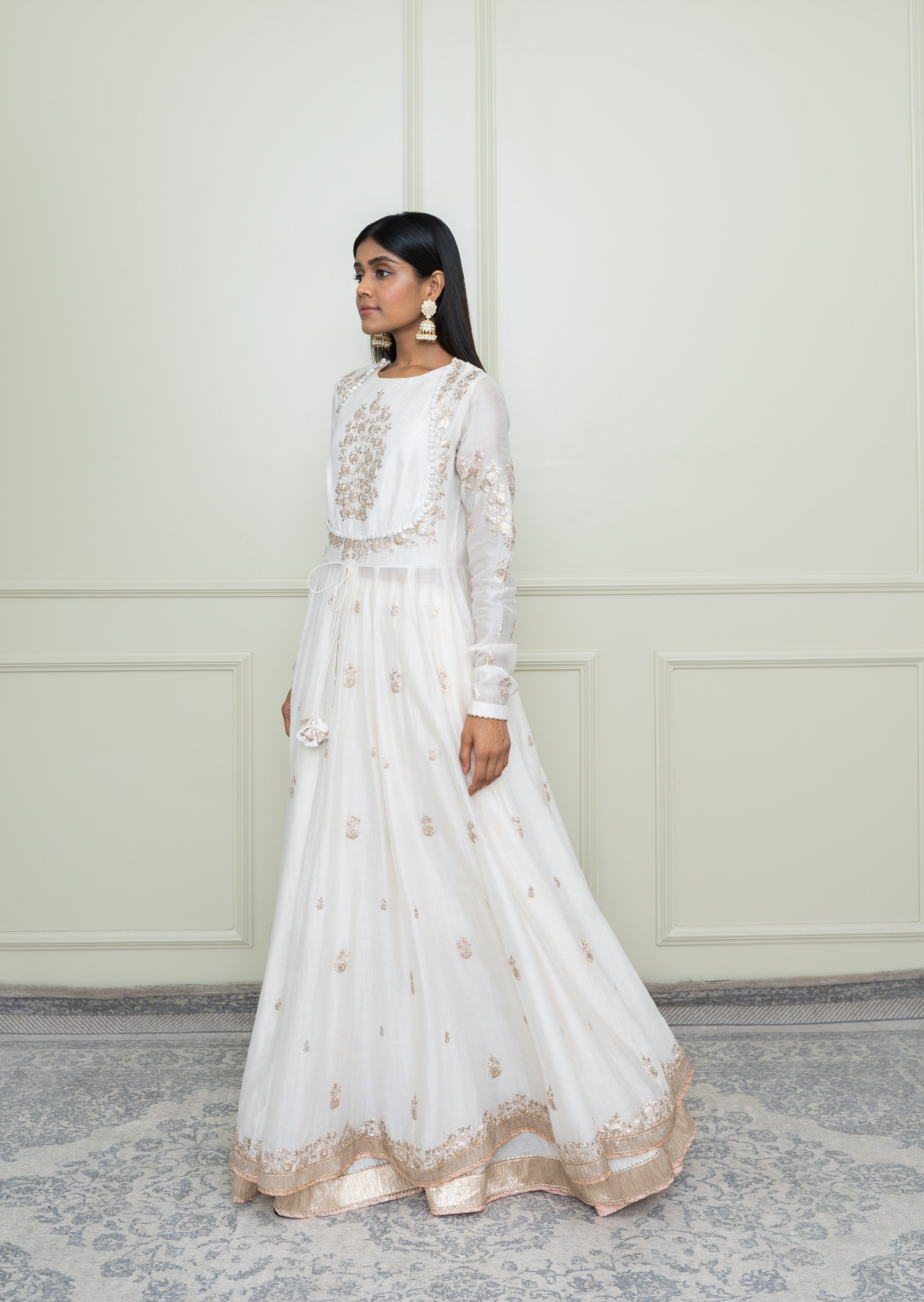 Taarini- Daisy Ivory Tilla Embroidered Anarkali Set